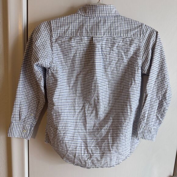 Boys Ralph Lauren Size 7 White/Blue Check Long Sleeve Button Down EUC - Picture 4 of 4